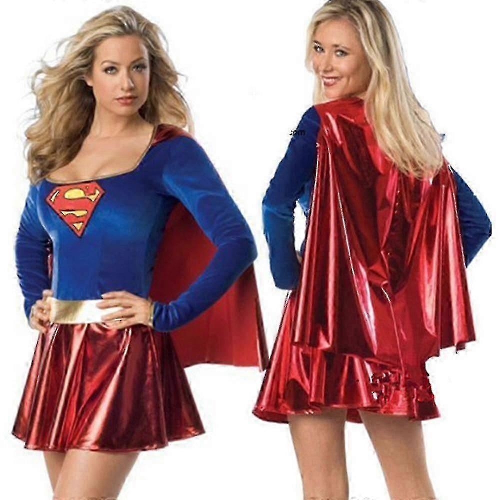 女性用スーパーガールテレビ番組コスプレコスチュームドレスハロウィーンロールプレイパーティーファンシードレスアップ衣装