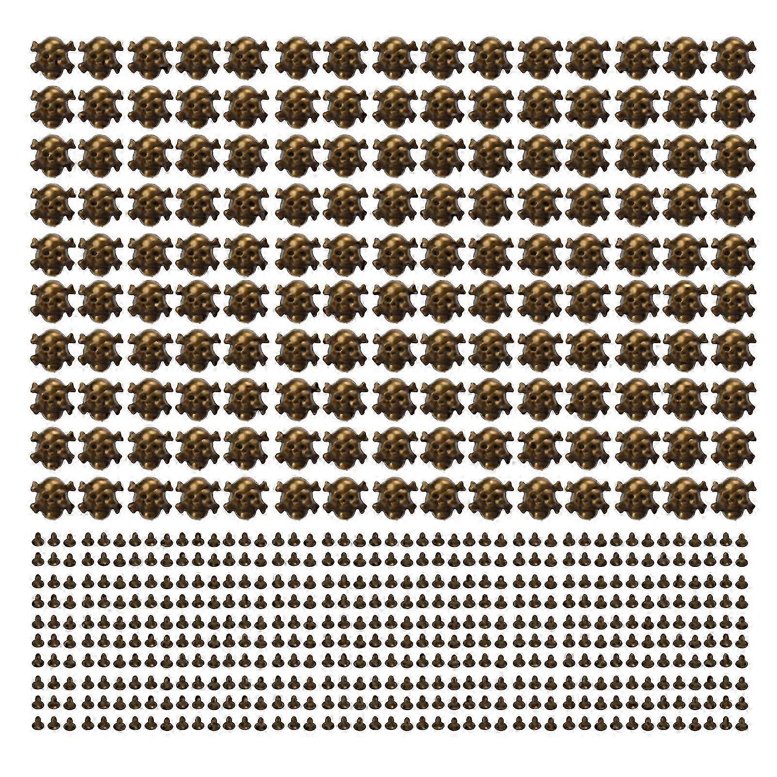 Skull Rivets 150sets Single 13x12mm DIY Making Ghost Head Bronze Punk Electroplating Appearance Skull Button