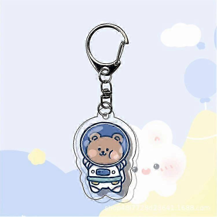 Dww-Un petit ourson porte-cls pendentif transparent double face