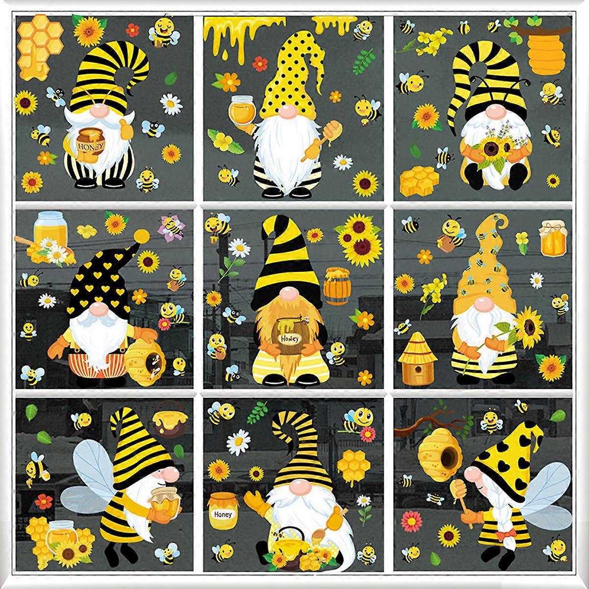 Static Stickers, Vibrant Patterns Window Clings for Home Kitchen Decor, Quality Pvc Material Non-Toxic And Odorless Double-Sided Prints (9 Sheets)