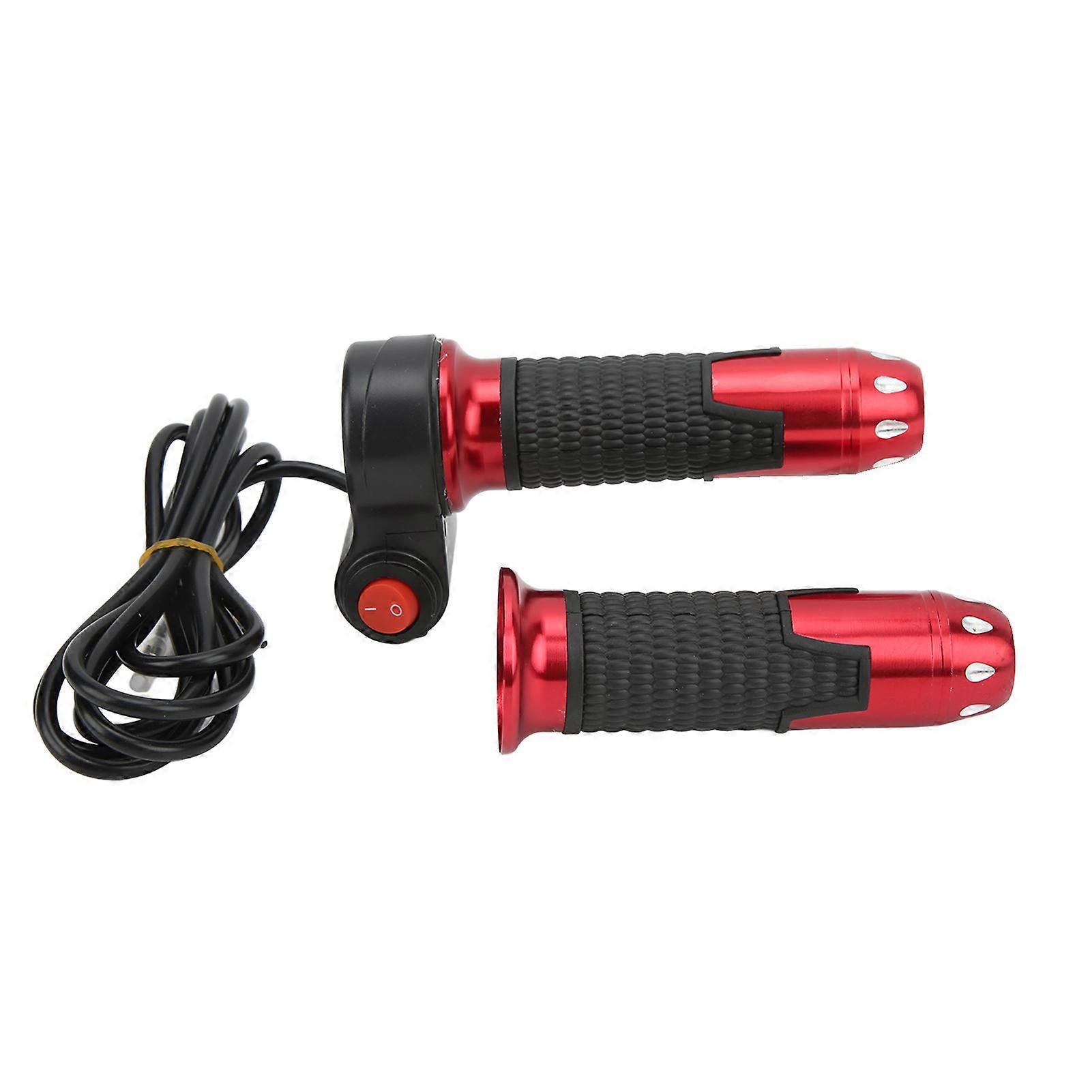 1 Pair 12V‑99V Throttle Grips Universal Twist Throttle Grip Handlebar Grip Handlebar with Button for Electric Bike ScootersRed