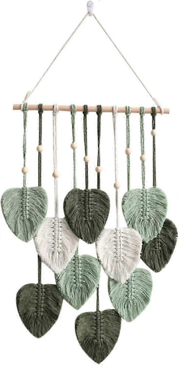 Macrame Wall Hanging Handmade Home Decorations Boho Macrame Tapestry Woven Wall Hanging Leaf Feather Wall Decoration