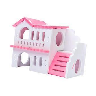 Small Animal Hideout Two Layers Hut Exercise Toys Habitat Decor Adorable