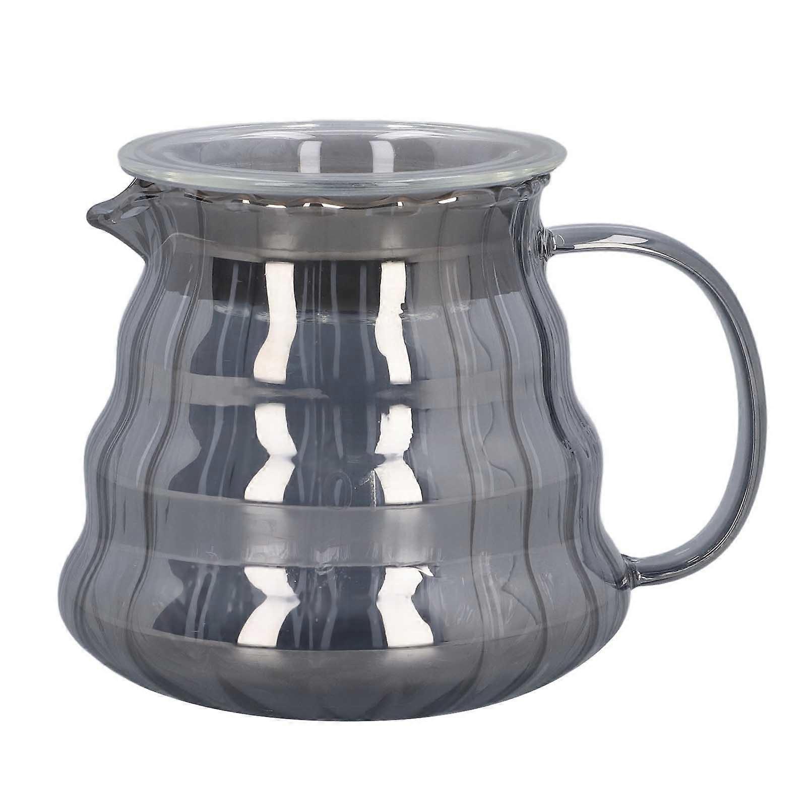 Carafe à café en verre galvanisé à rayures grises, cafetière manuelle avec filtre, 300 ml, 8,4 x 11 cm