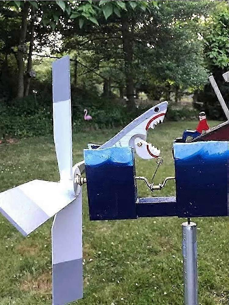 Jaws Whirligig Windmill - Shark Wind Spinner for Garden Decor