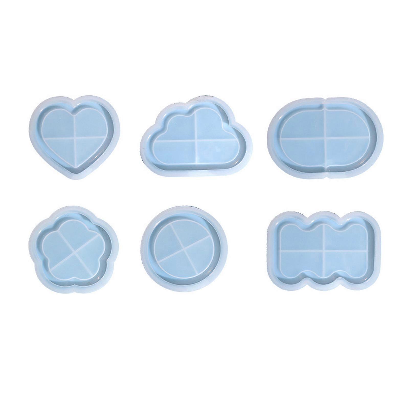 Cloud Heart Flower Shape Tray Formy s okrajem Šperky Tray Držák na svíčky Mold Plate Dish Container Resin Casting Mold