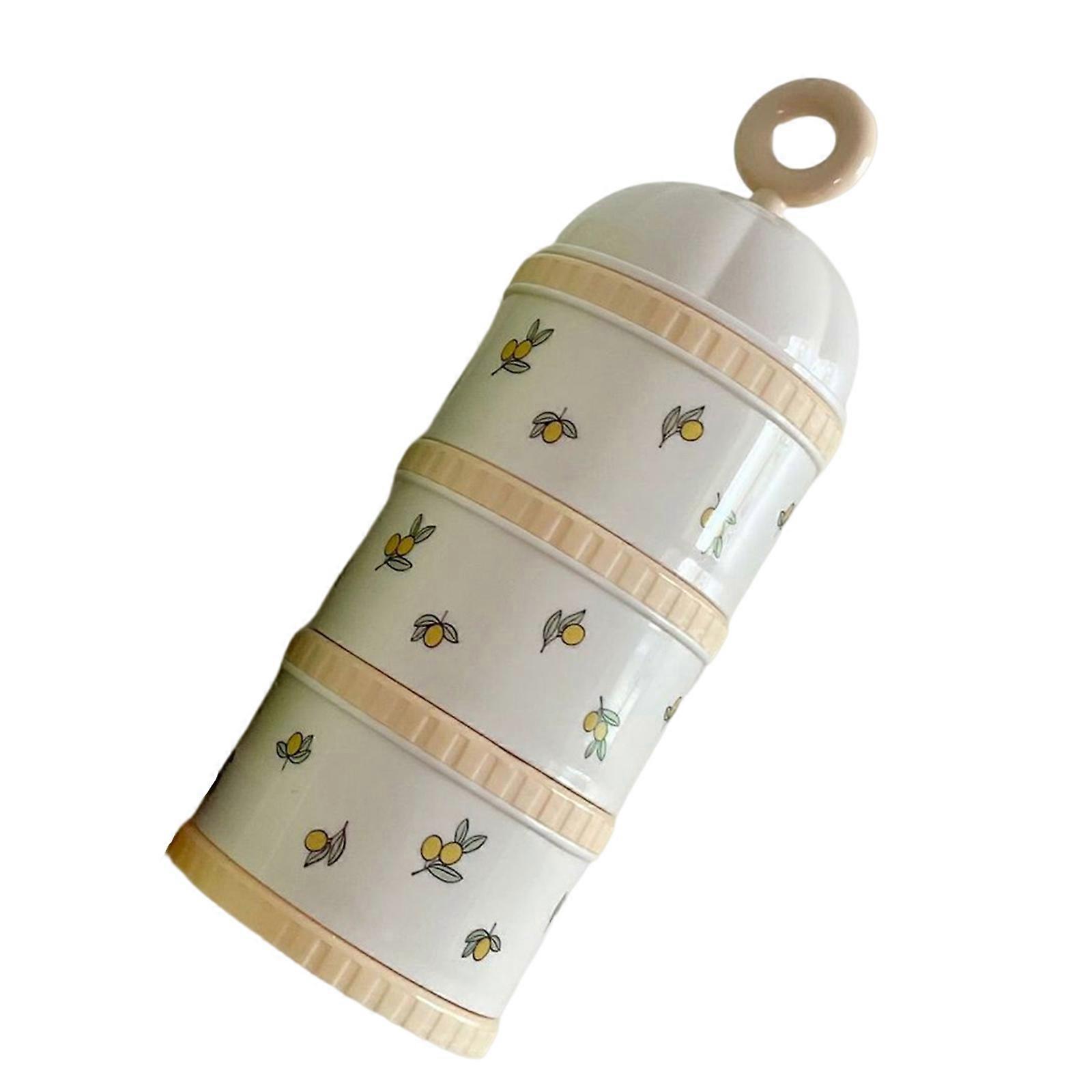 Infant Milk Powder Storage Box Formula Dispenser Container Box Portable Baby Snack Organizing Case with 3 Separation Box  olives
