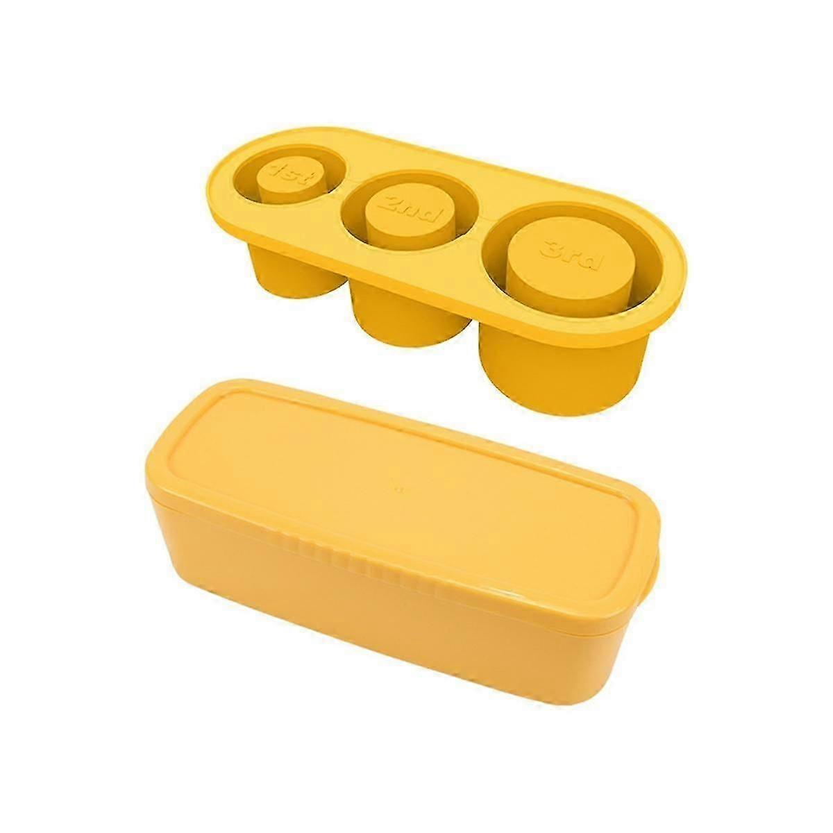 Ice-Cube Tray Silicone with Lid for Making Ice-Cube , for Chilling Cocktails,Whiskey,Drinks,Coffee (Yellow)