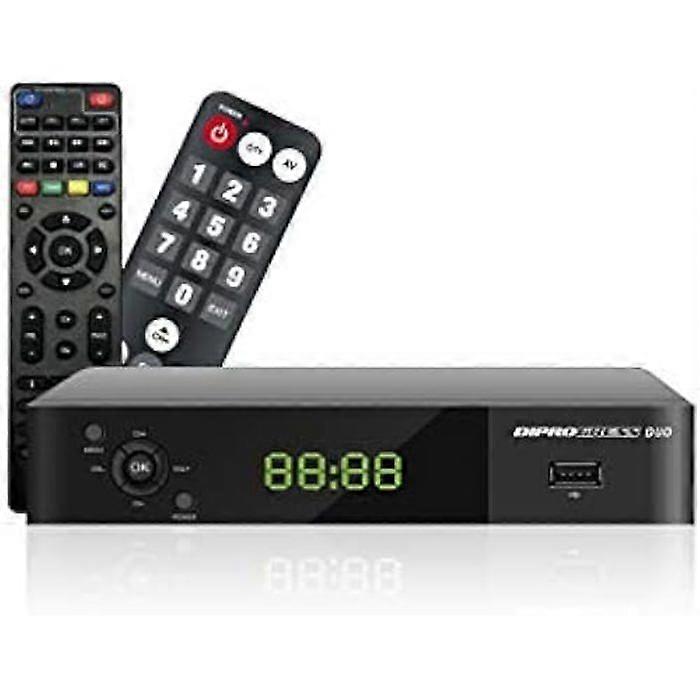 DVB-T2 Αποκωδικοποιητής Hevc 10 bit DIPROGRESS DPT207HD - Με δύο τηλεχειριστήρια 2-σε-1 - Μαύρο - RCA/USB