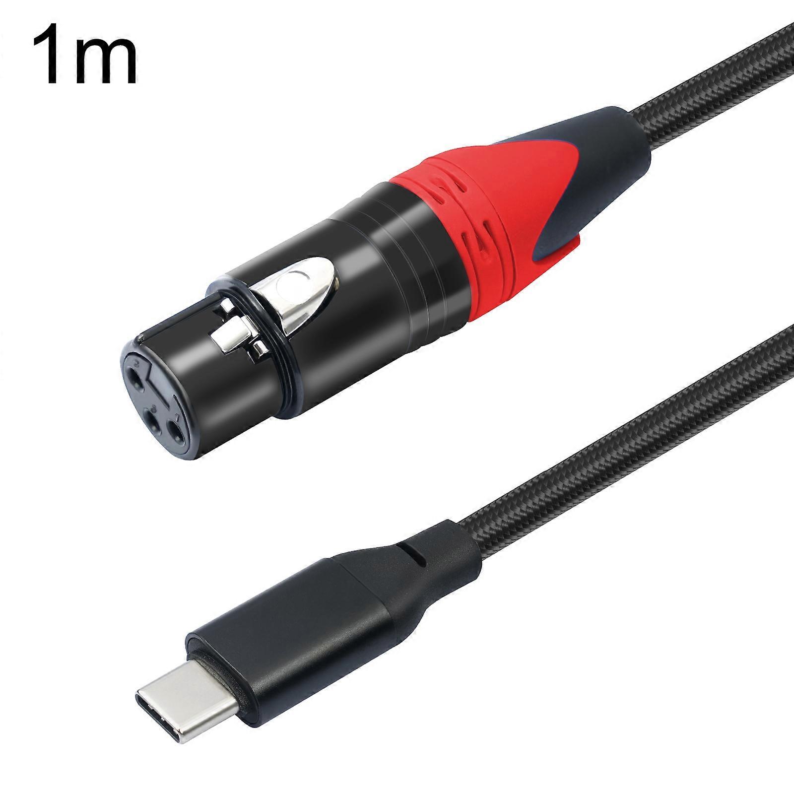 TY03RE Type-C Male to XLR Female Audio Cable for Dynamic Microphone, Length:1m