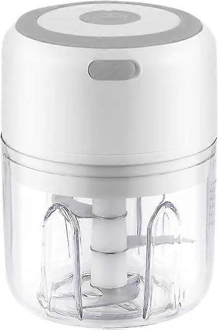 Electric Garlic Press Wireless Charging Chopper Food Processor Kitchen Vegetable Chopper (White)