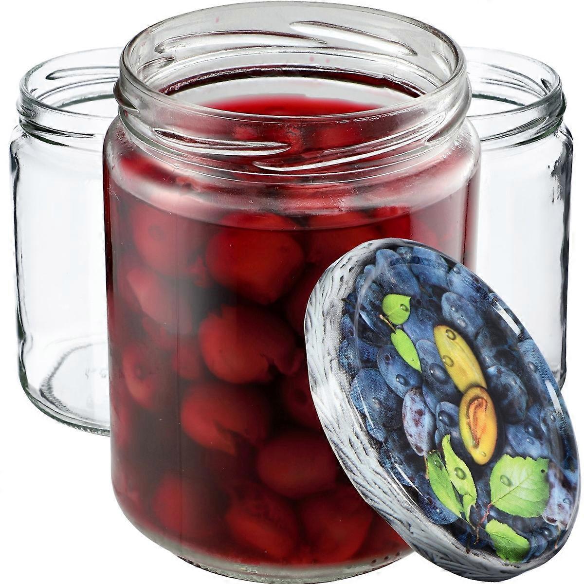 KADAX Βάζα για κονσέρβες Μάκη 540ml 8τμχ 82mm + καπάκια "Δαμάσκηνα"