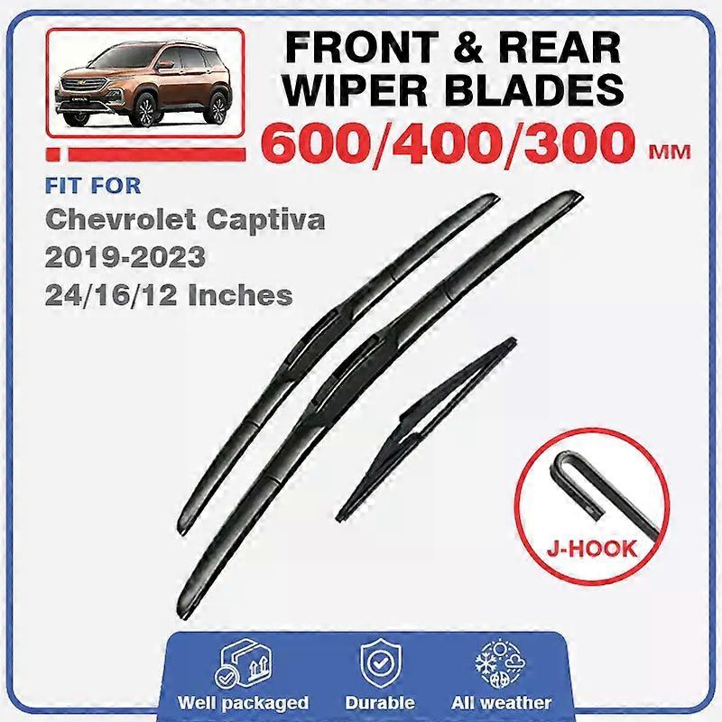 For For Chevrolet Captiva CN202 MK2 2019-2023 3pc Front Rear Windshield Wiper Blades Windscreen Car Accessories 2020 2021 2022