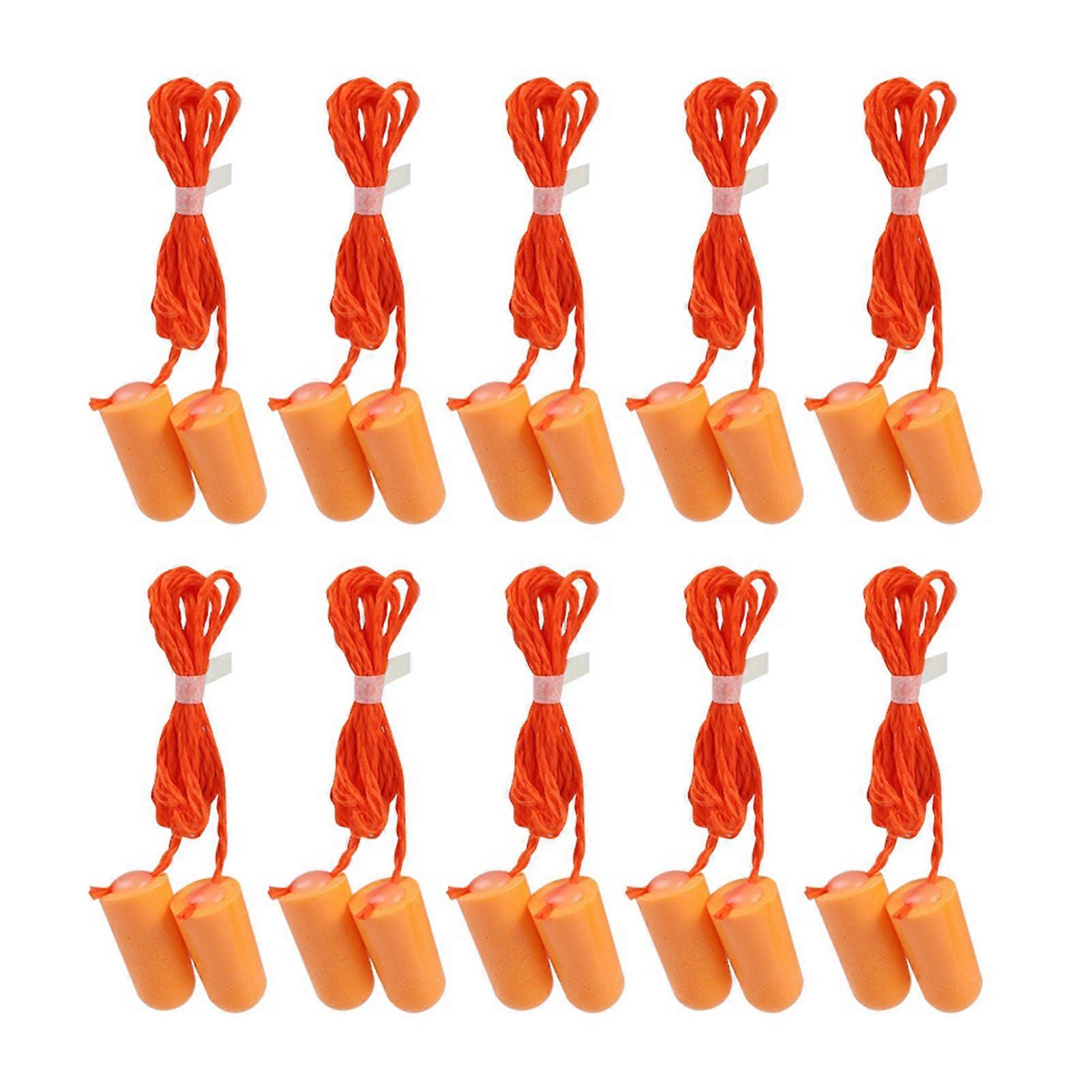 10 Pcs Anti Noise Bullet Type Earplugs Genuine Security Soundproof Earplugs With Lines