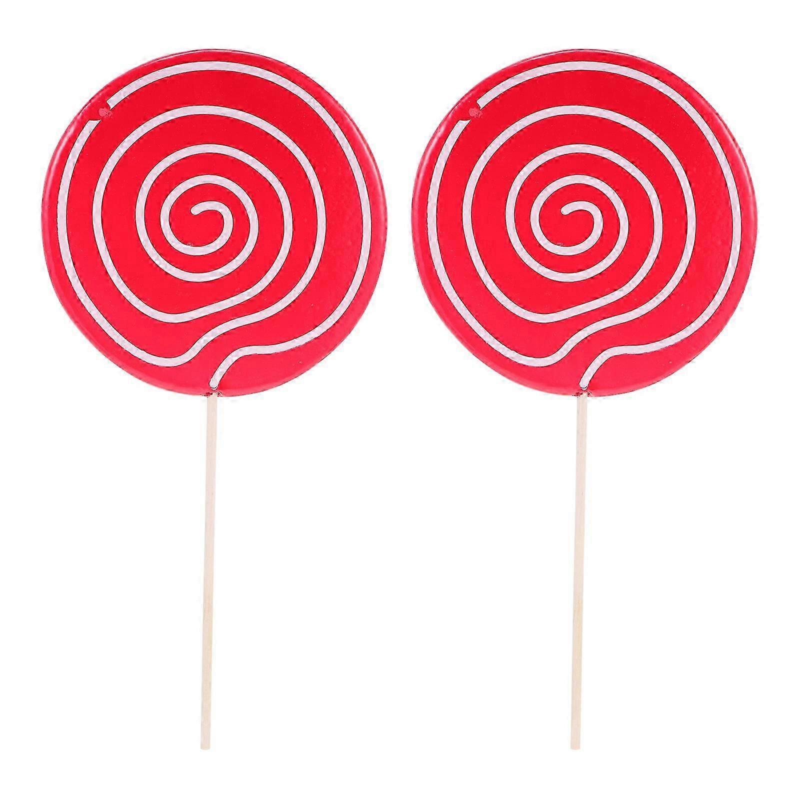 2pcs Creative Lollipop Decors Scene Ornaments Simulation Lollipop Props
