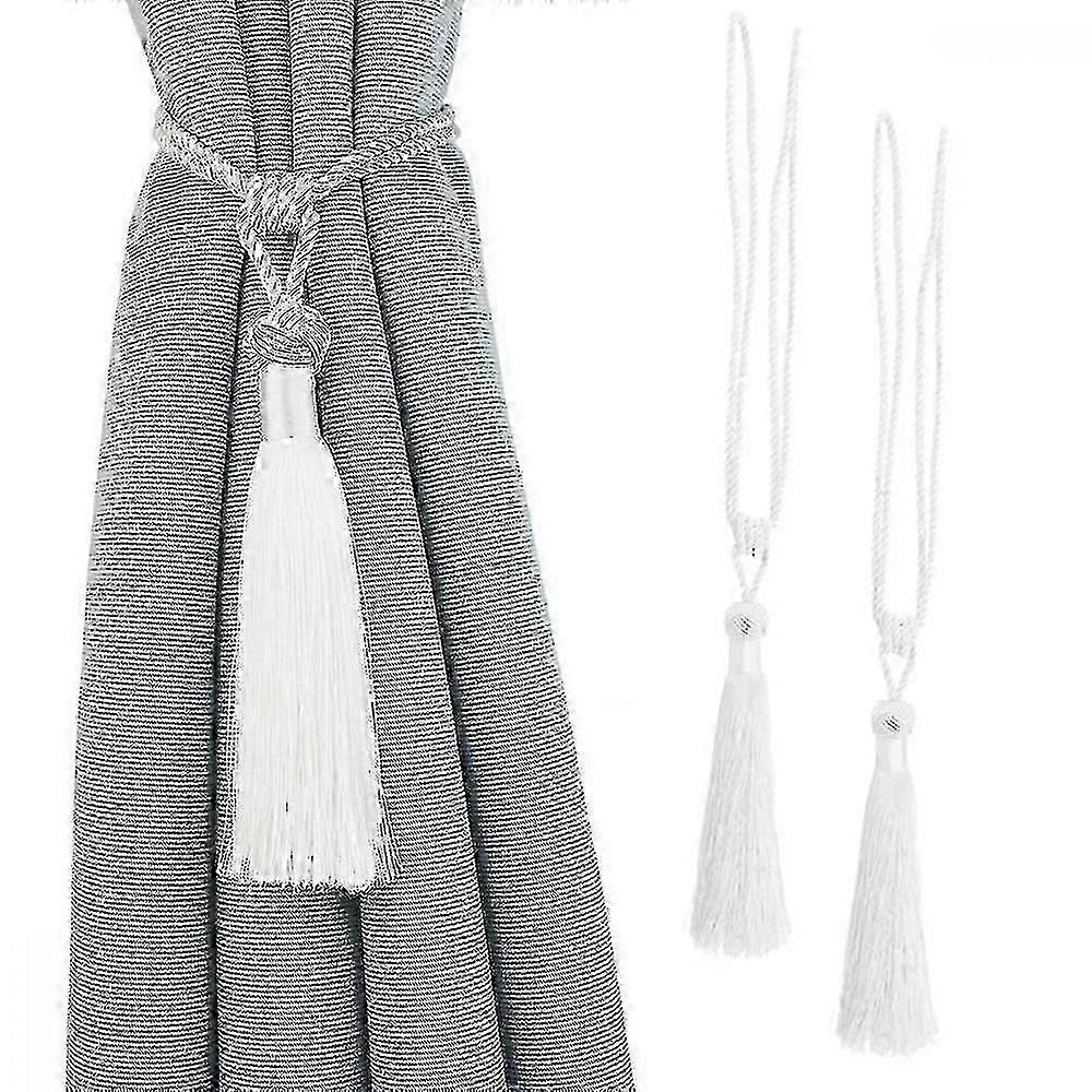 2 Pcs Curtain Tiebacks Tassel Tie-backs, Handmade Curtain Holdbacks Rope Curtains Tie Handmade Curtain Holdbacks For Home Office Window PLS