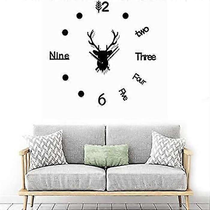 DIY Modern Deer Head Wall Clock - Easy Installation Guide for 3D Wall Decor
