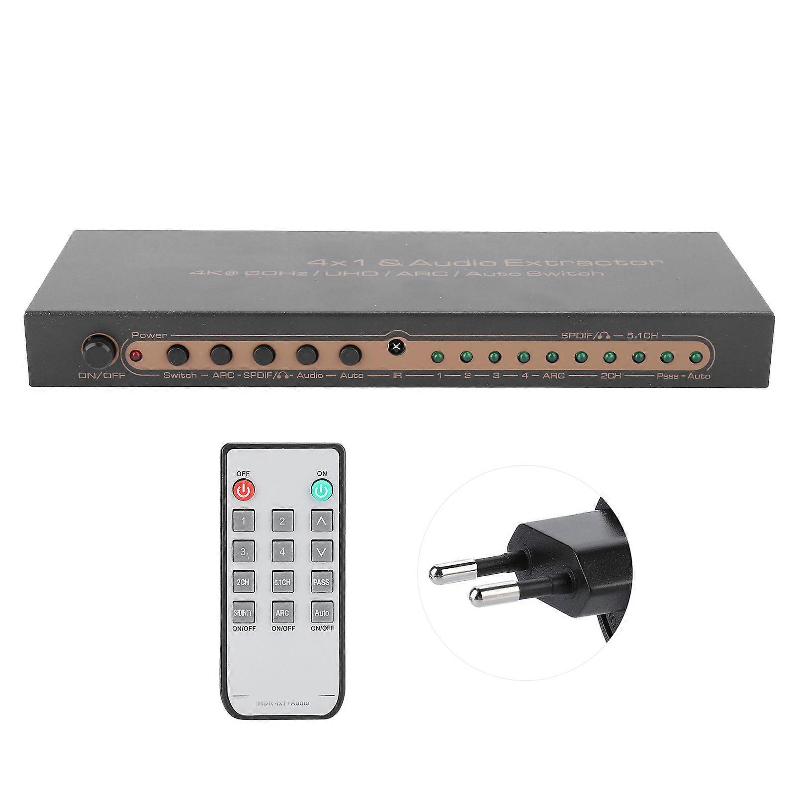HDR HDMI4*1 Audio Splitter 100‑240V Immersive Separator Connecting TV/Power Amplifier