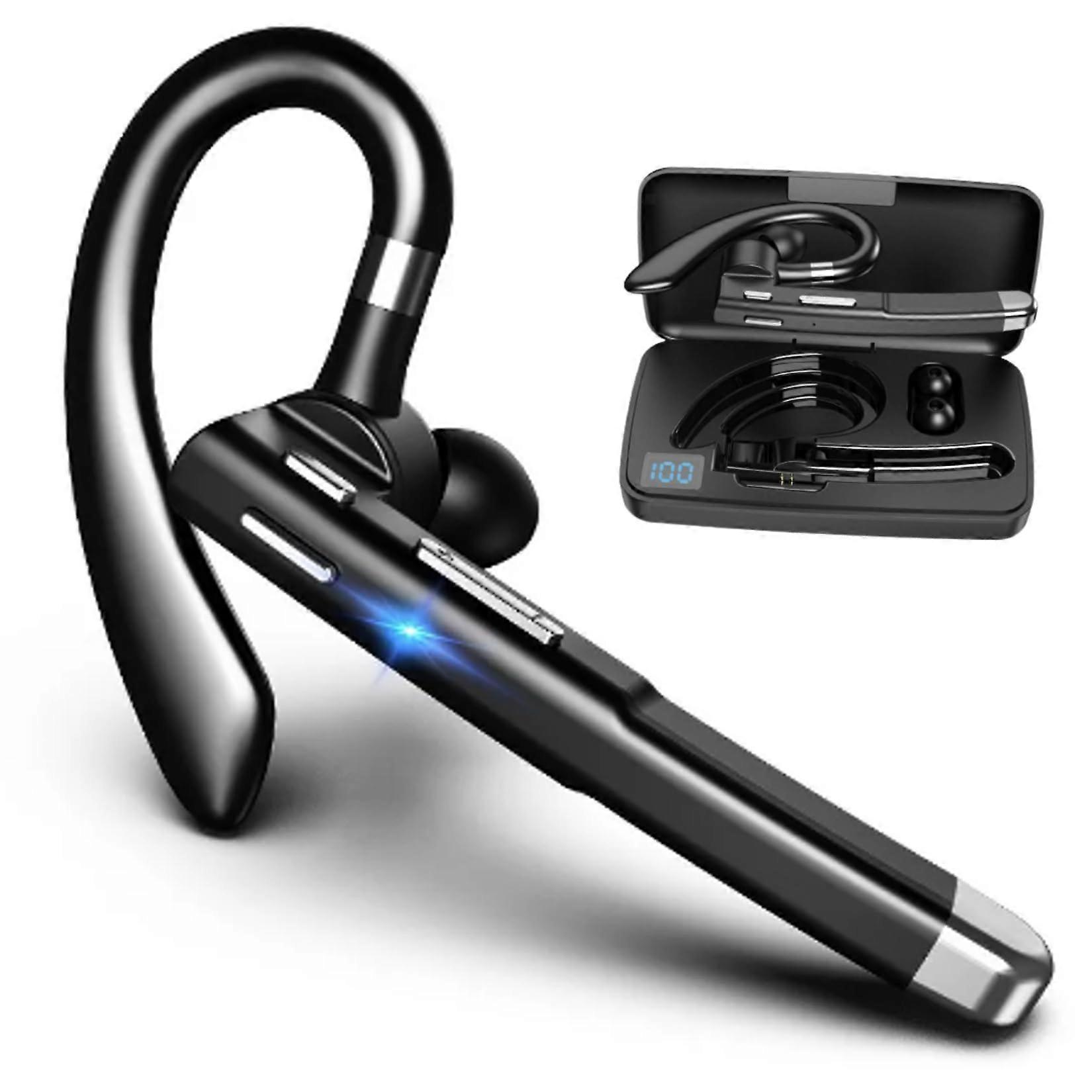 Bluetooth Wireless Earpiece for Cellphone, Bluetooth 5.1 Headset with Charging Case, Dual Mic Noise Cancelling