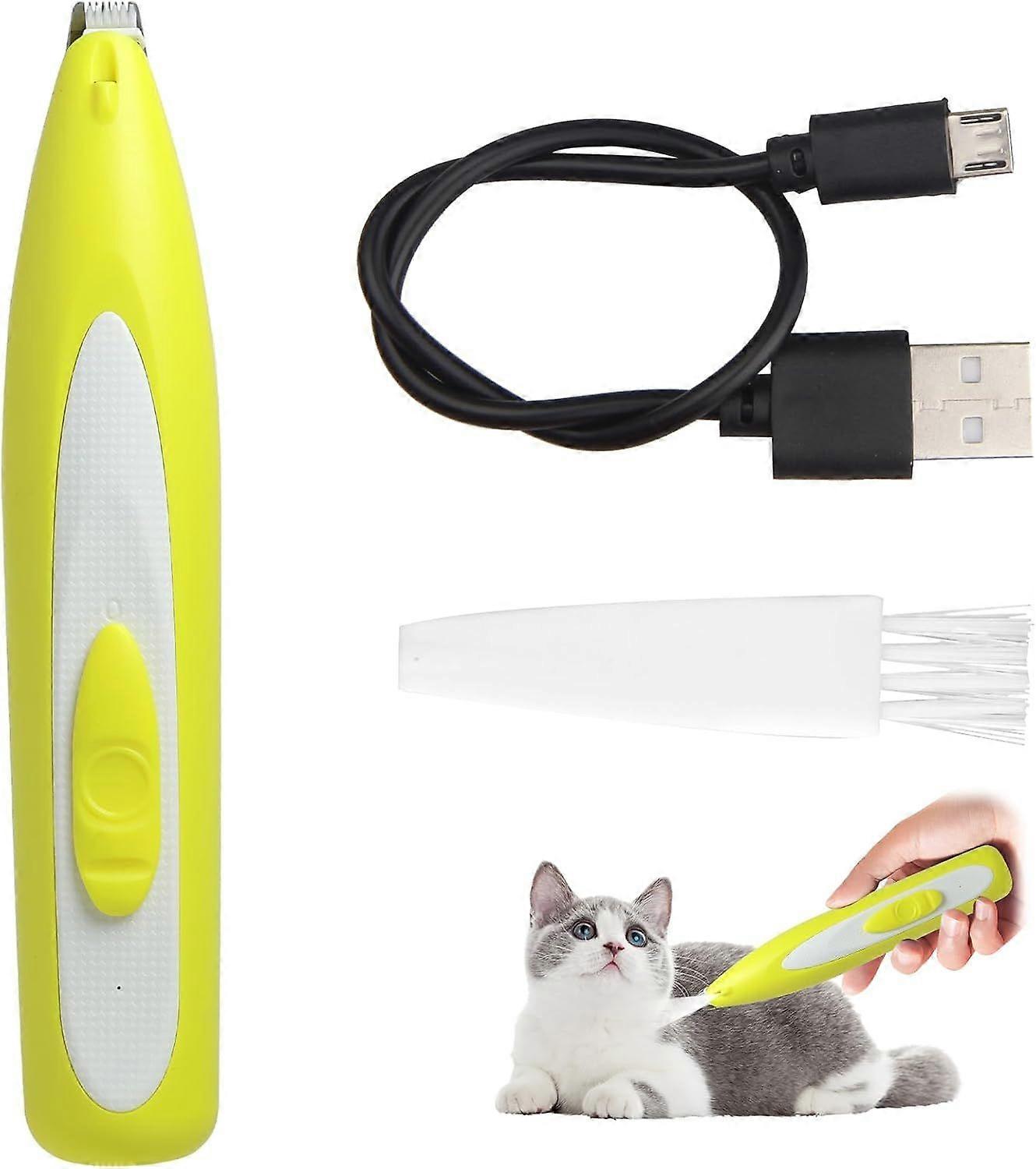 Dog claw trimmer, rechargeable (yellow)