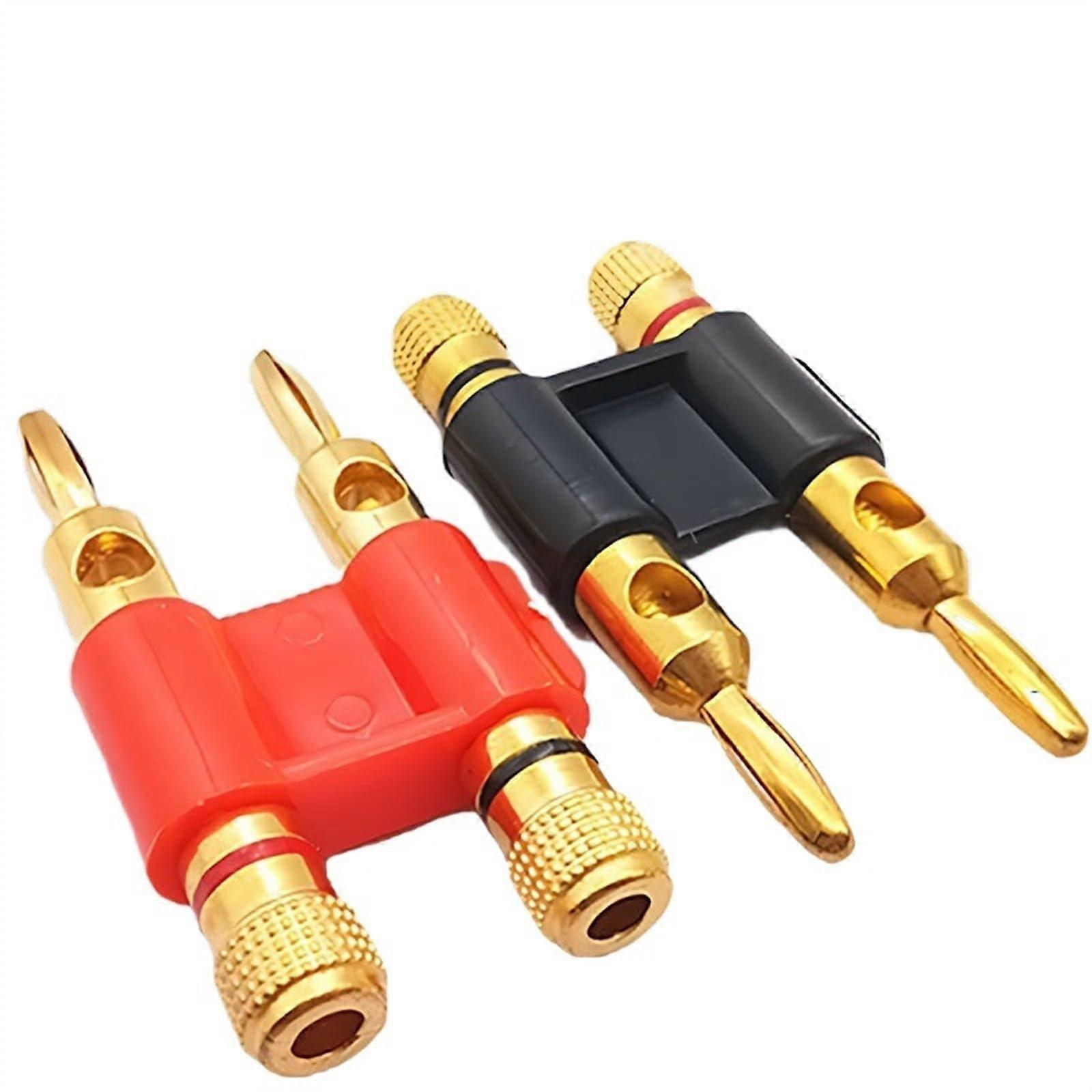 4mm Double Banana Connectors, Gold Plated, 20PCS Solder-Free Test Wire with Lantern Head and Terminal Connectors, Red