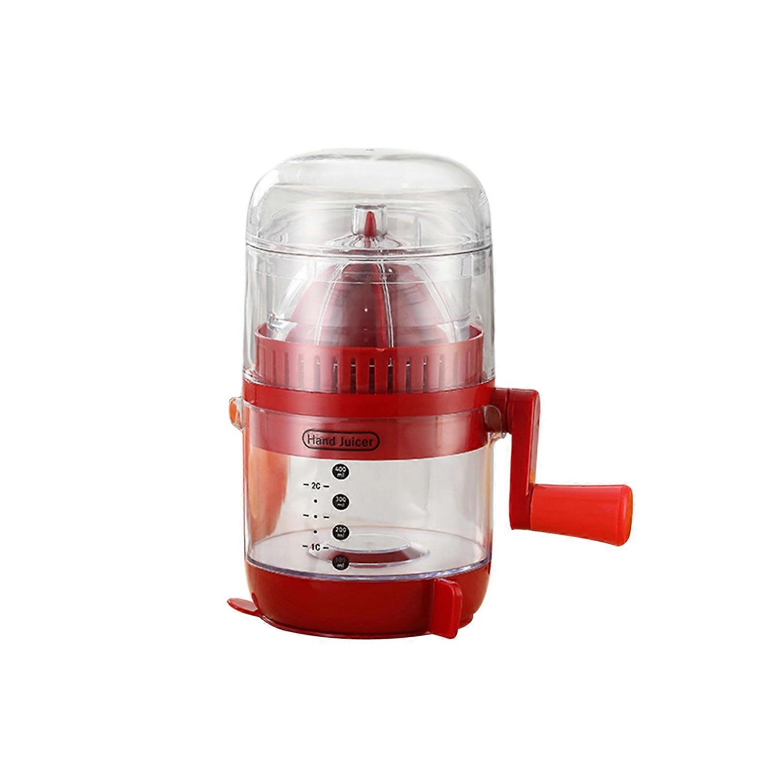 Ergonomic Handle Manual Juicer Hand Operated Vegetable Squeezer Lemon Oranges Juice Extractor with Comfortable Grip Red