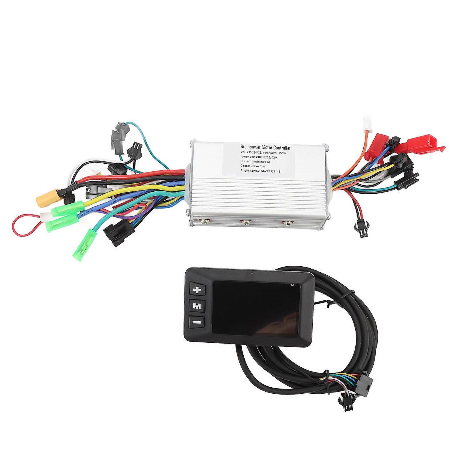 Brushless and G51 Display Meter 24V 36V 48V 350W Motor Controller with Wire Harness for Electric Bike