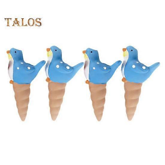 4 Pcs Bird Shaped Self-Watering Spikes Terracotta Clay Plant Watering Globes Planter Pot Insert Automatic Waterer for Garden Balcony