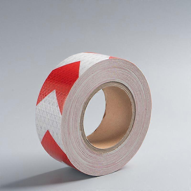 Red and White Reflective Warning Tape, 25Mx10cm Reflector Safety Tape for Arrow Orientation, Warning Sign, High Visibility, High Intensity, Arrow