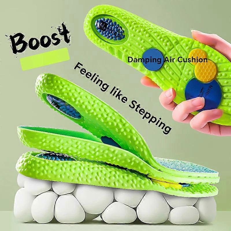 Pu Air Cushion Sports Insole Soft And Comfortable Sole Arch Support Insole Men's And Women's Elastic Shock Absorption Insole
