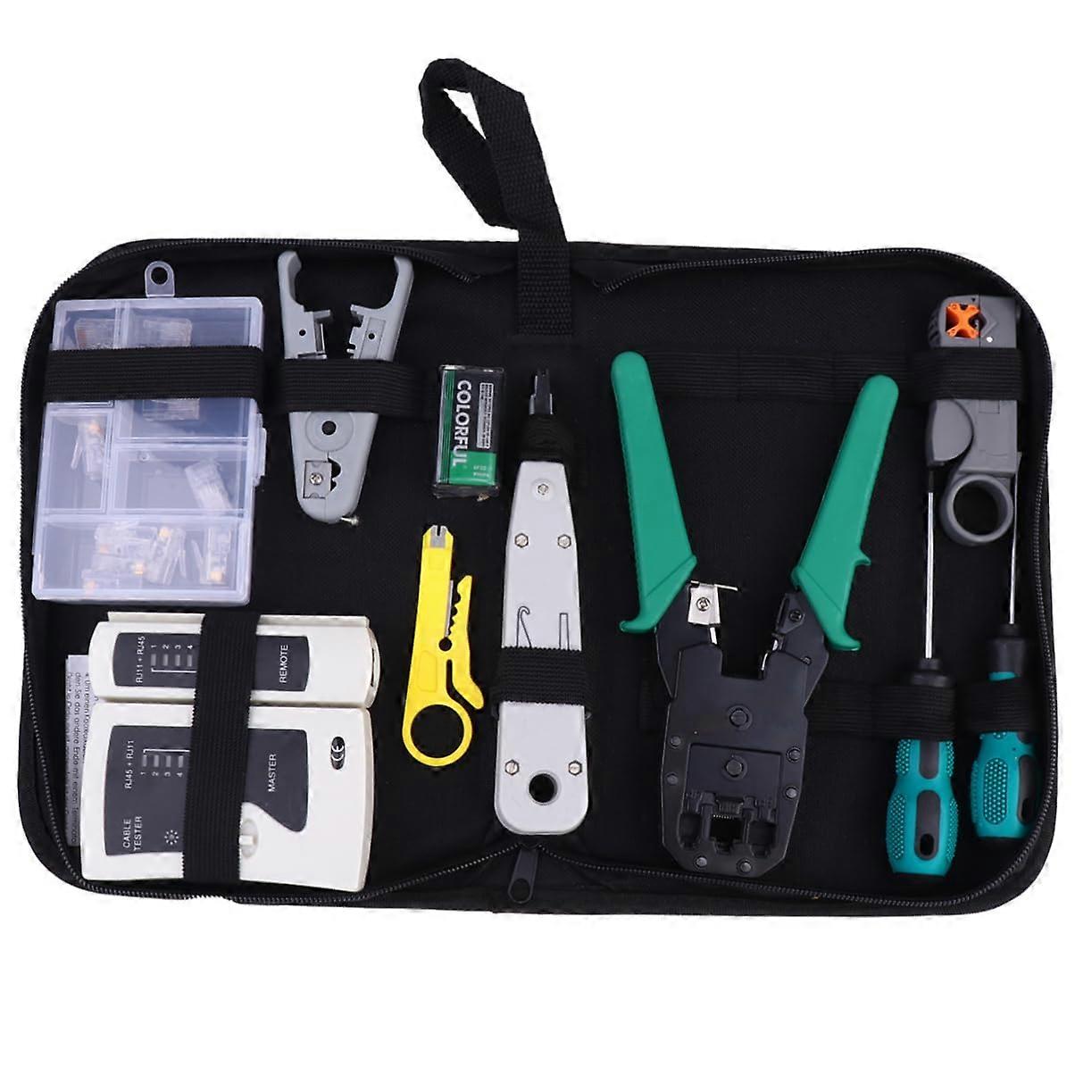 12-in-1 Network Tool Kit LAN Installer Cable Tools Tester Plier Clamp No Battery
