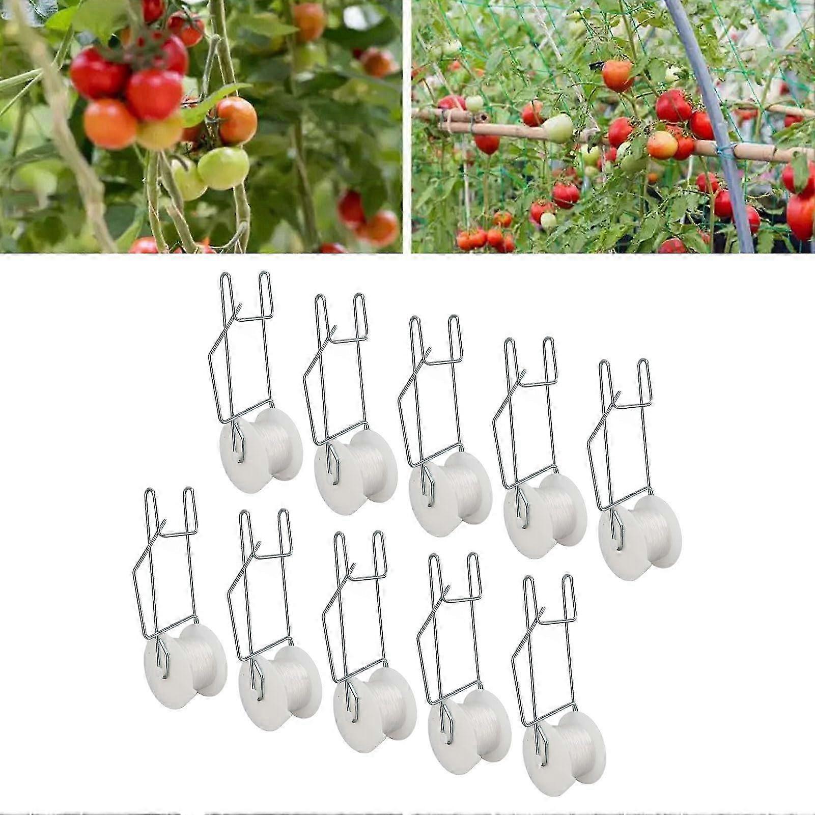 Tomato Trellis Roller Hooks with Twine for Plant Support