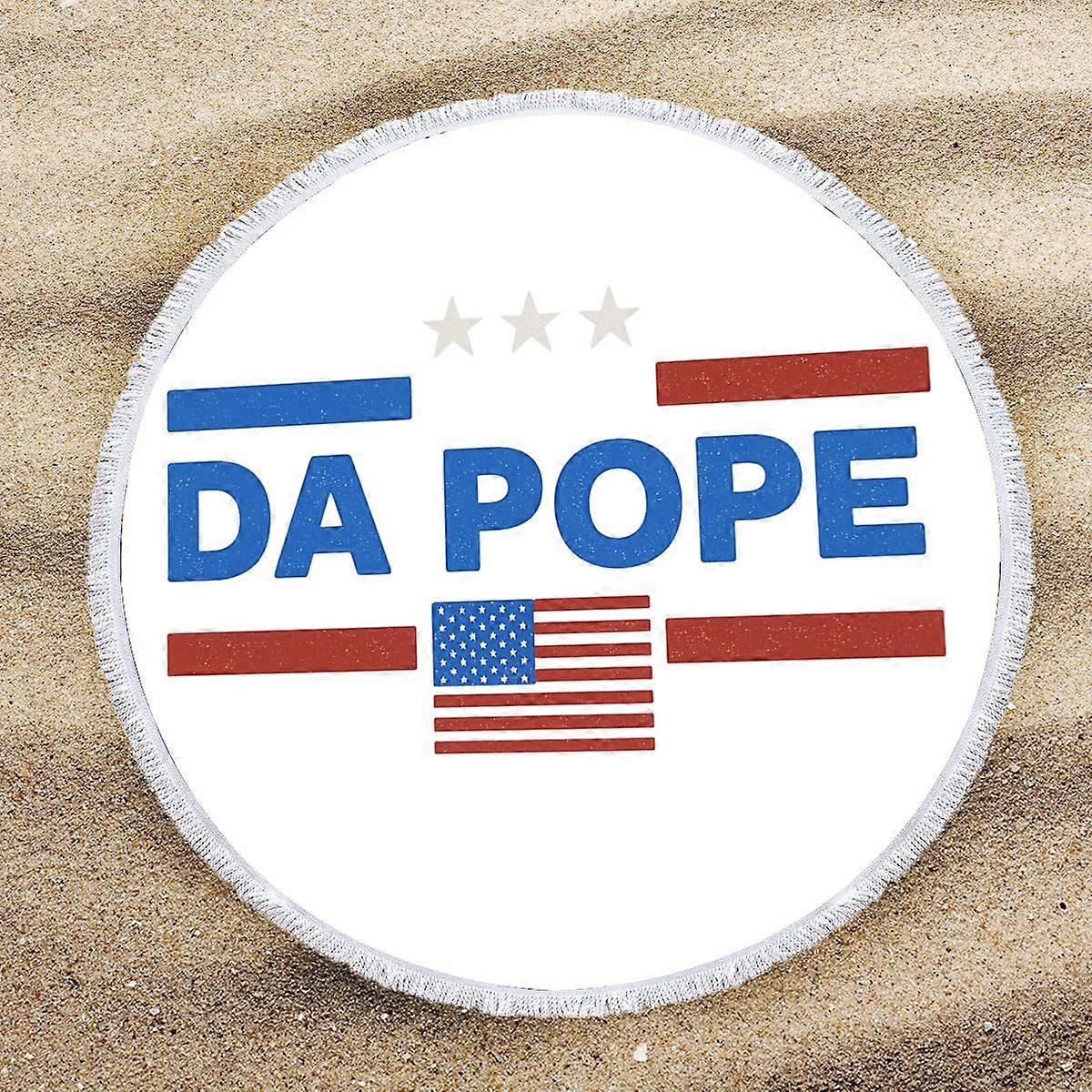 Da pope usa flag round beach towel | men's summer shorts  Patriotic circular fringe blanket | Men's Summer Shorts