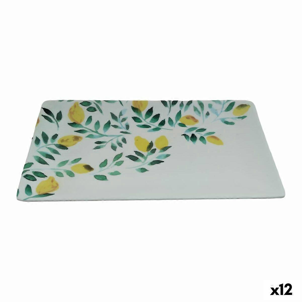 Snacktablett La Mediterránea Zitrone 25 x 15 x 2 cm (12 Stück)