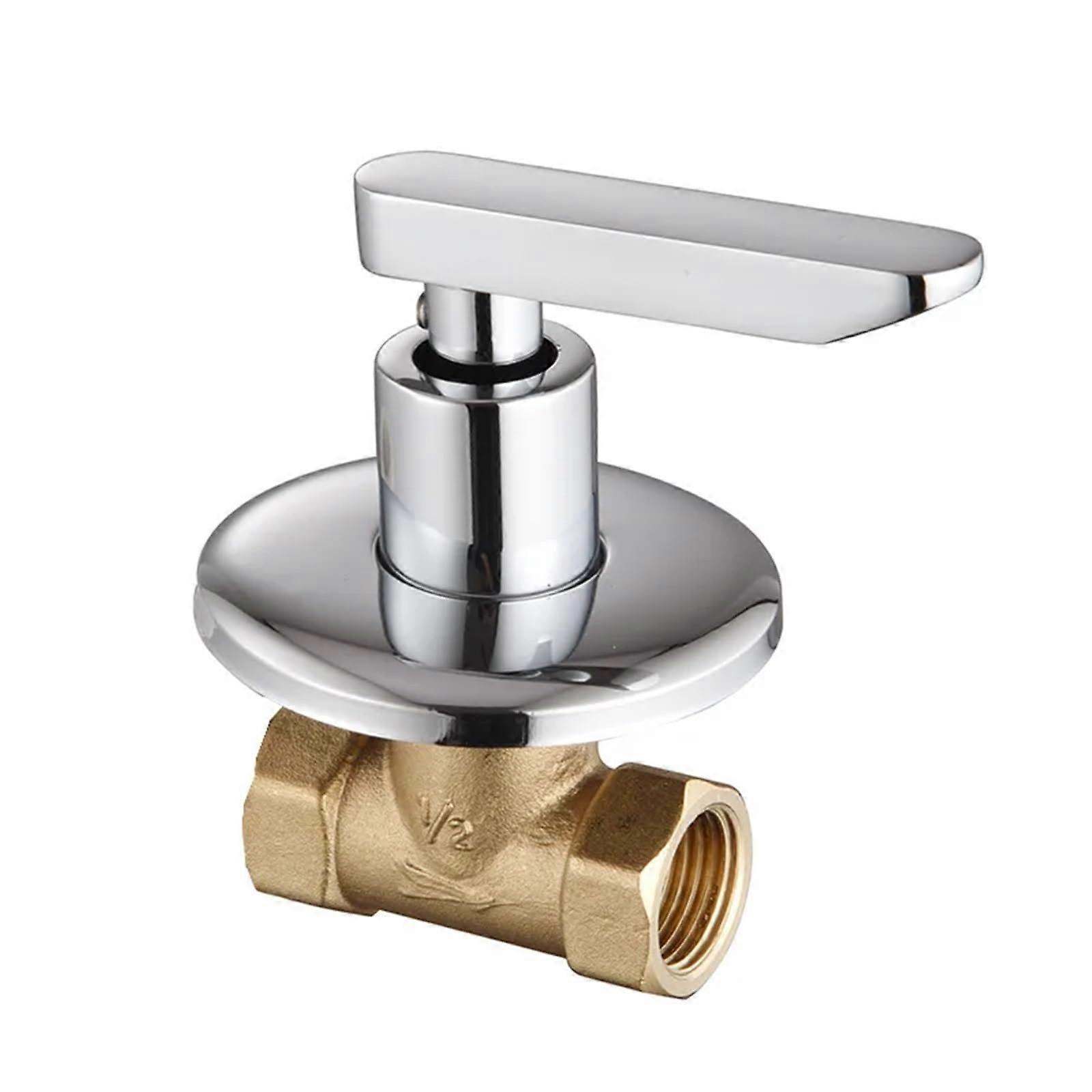 Copper Bathtub Faucet Valve 1/2-Inch, Single-Handle Concealed Angle Shower Valve, Cold Water Tap, 1 Piece