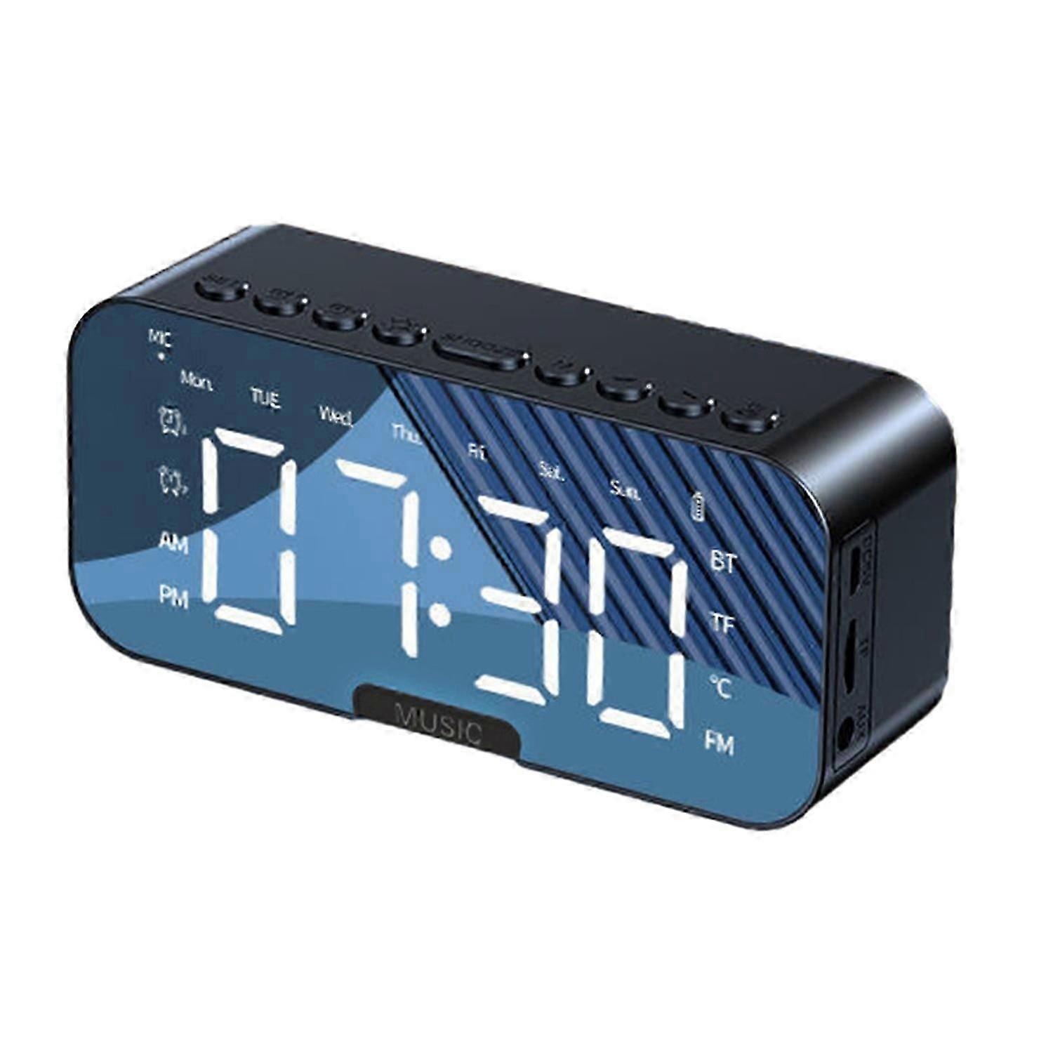 Smart Wireless Speaker Powerful Bass HiFi Sound Quality LED Display Dual Alarm TF Card Mode