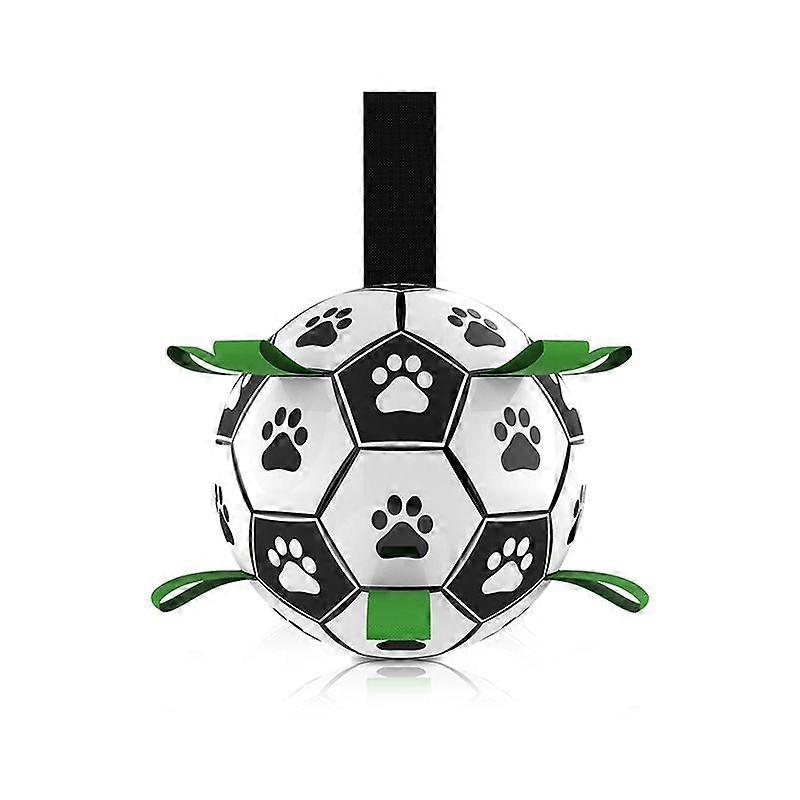 צעצועי כדורגל לכלבים צעצועים אינטראקטיביים לחיות מחמד כלב אימון חיצוני כדורגל כדורי לעיסה נשיכה לחיות מחמד עם לשוניות אחיזה לאביזרים לכלבים