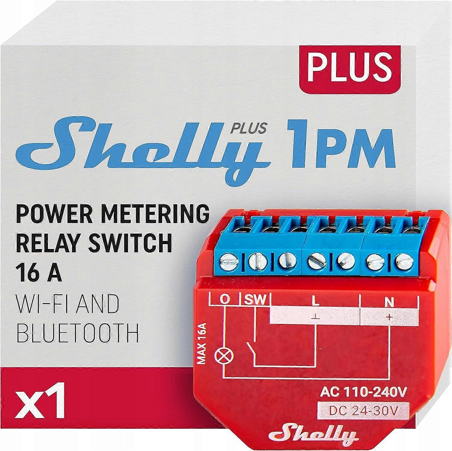 Shelly Plus 1pm Bluetooth- und Wi-Fi-Gerät zur Automatisierung elektrischer Geräte