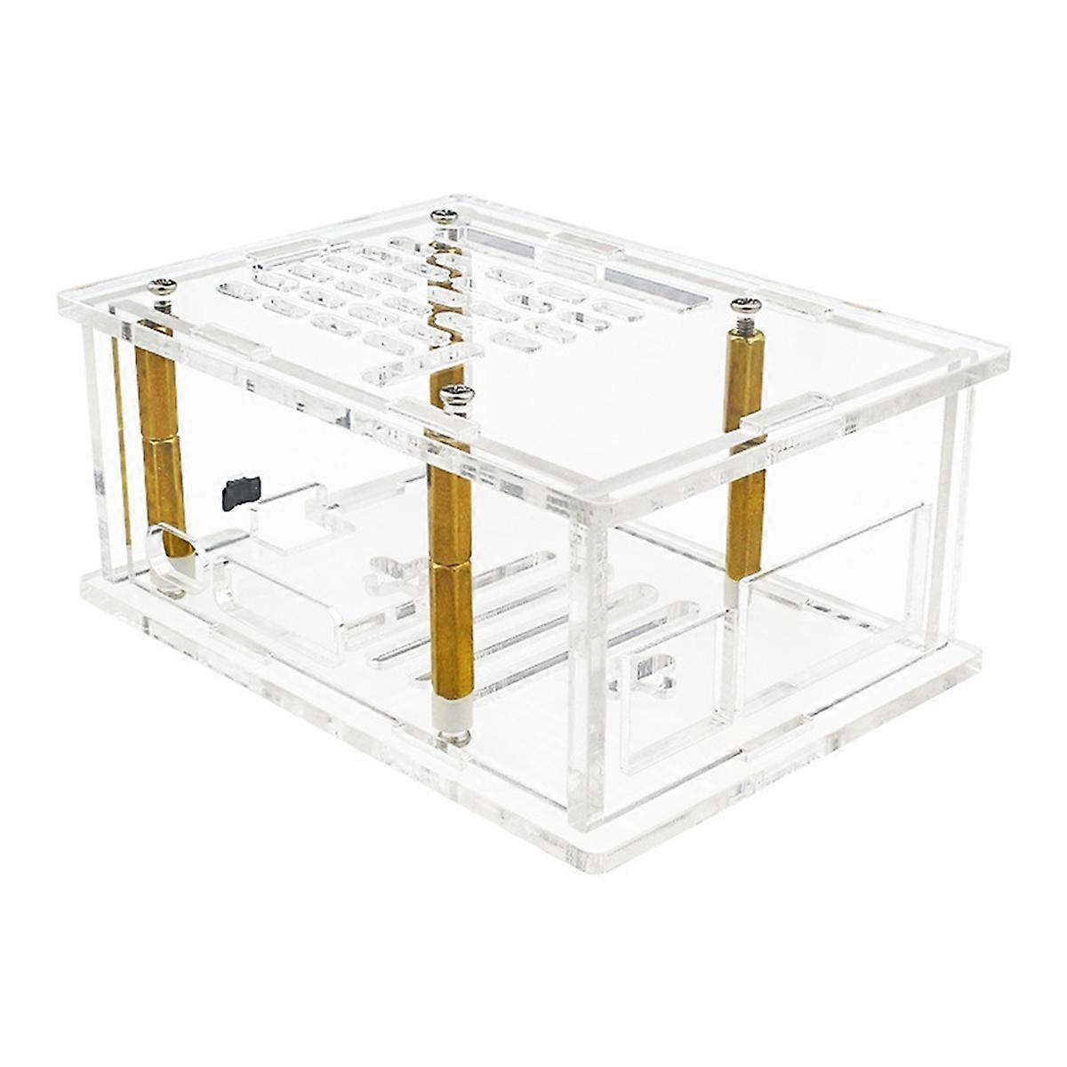 For Raspberry Pi 5 Acrylic Case Adaptation PCIe to M.2 Adapter Board - Transparent Protective Shell