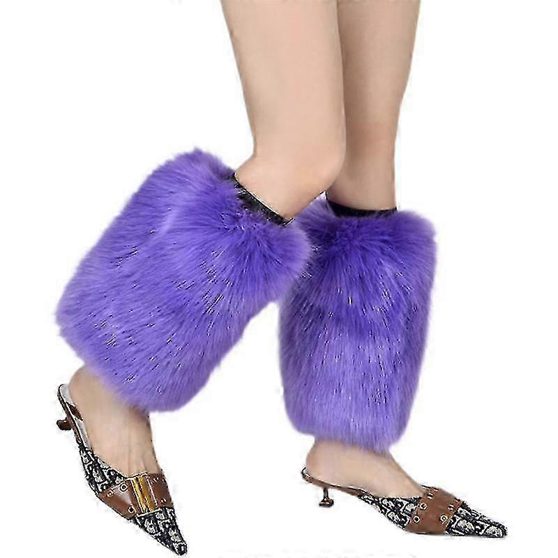 Fuzzy Faux Fur Leg Warmers Boot Cuffs 25cm/35cm/45cm - Color 8