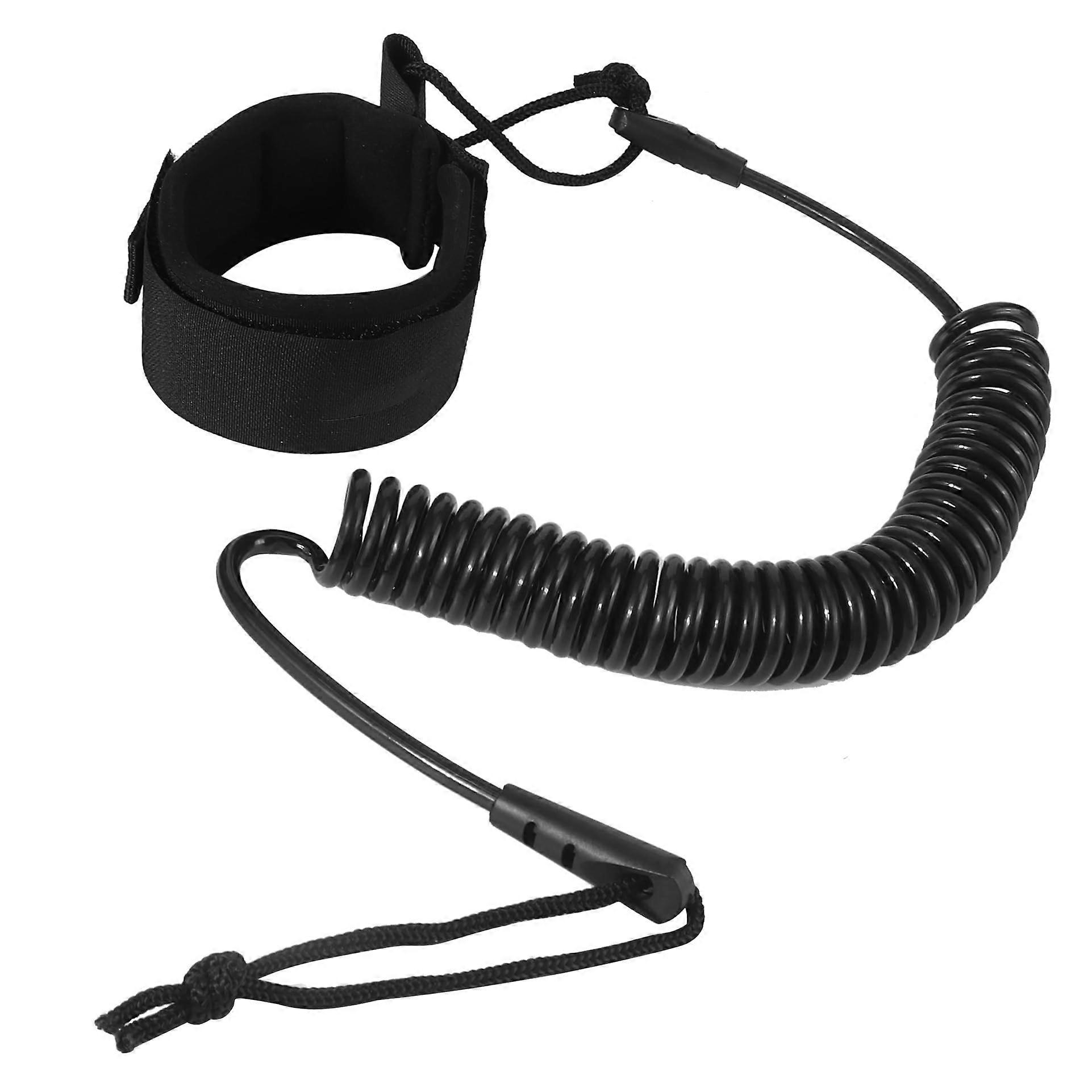Surfboard Leash, Surf Leashes, Surfing Coiled Leash, for Surfboarding, Rafting, Boating, Fishing etc. (Made from 5 mm T Rope 10 ft, Black)