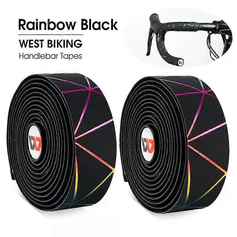 con Geometric Pattern Bicycle Handlebar Tape EVA PU Bike Bar Anti Slip Tape Cycling Shockproof Wrap With 2 Bar End Plugs