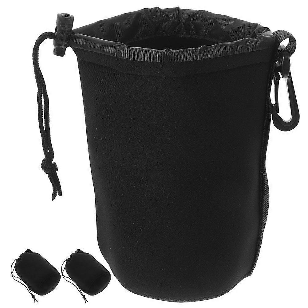 3pcs Camera Lens Case Camera Lens Storage Bag Drawstring Lens Case Lens Protector
