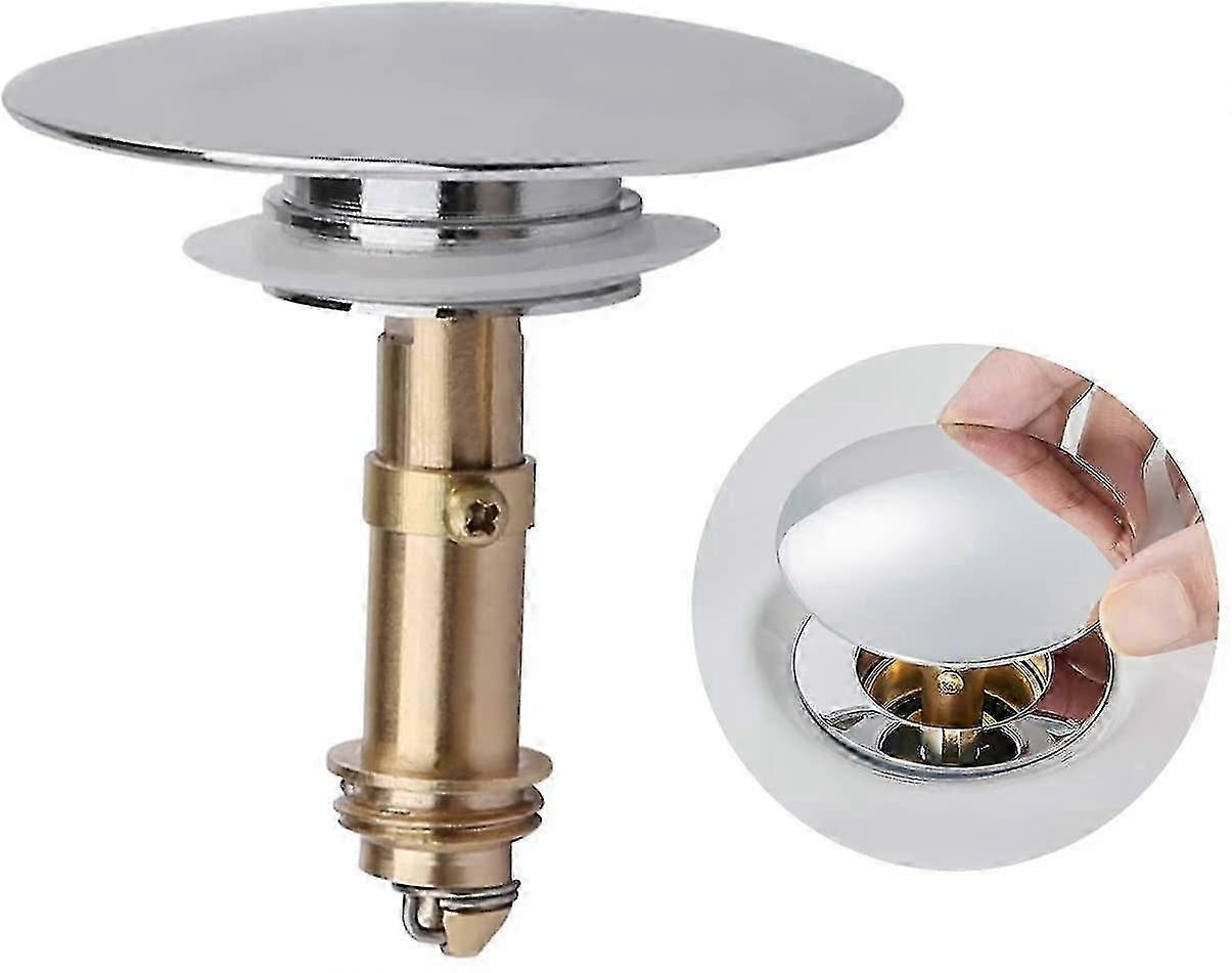 Pop Up Click Clack Plug Sprung Stopper, Push Sink Drain Plug Pop-up Stopper For