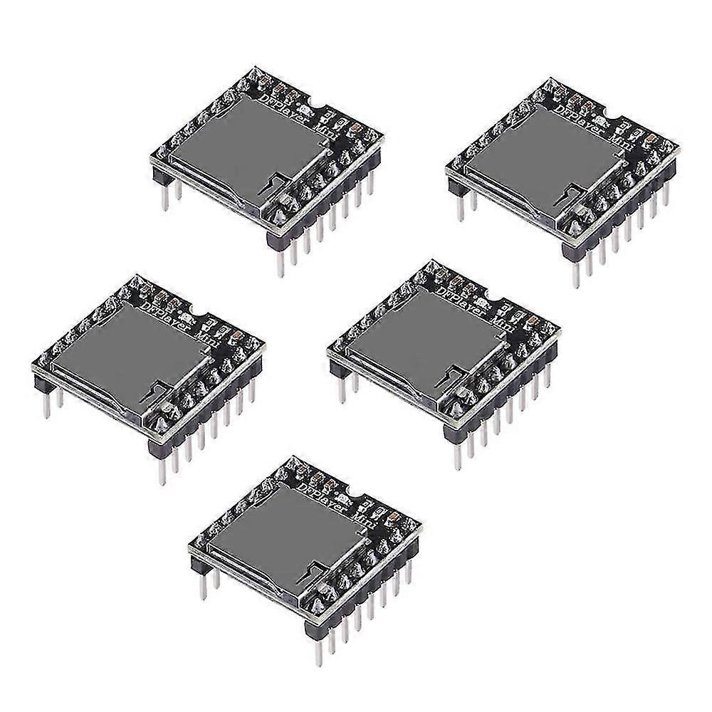 5Pcs MP3 Decoder Board with TF/U-Disk Support, Audio Module for IO/Serial Port