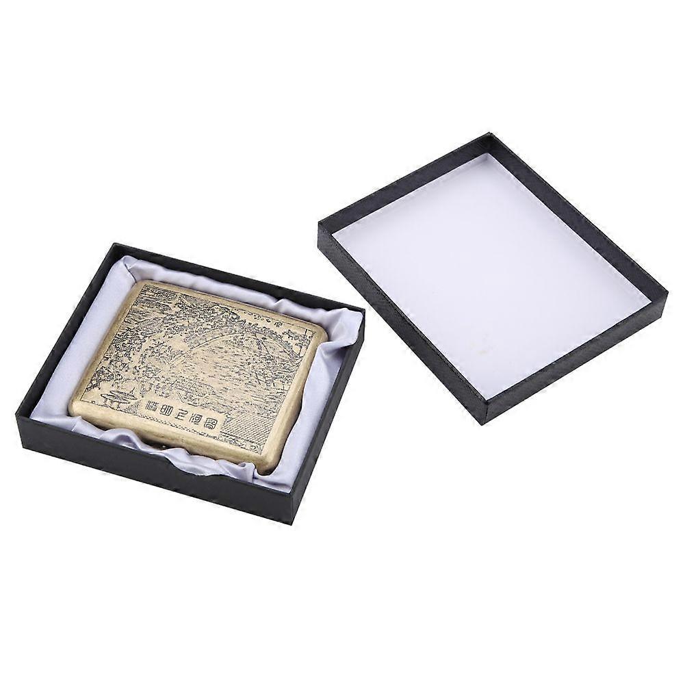 2025年最新モデルレトロブロンズメタルシガレットボックスケース両面ポケットH .