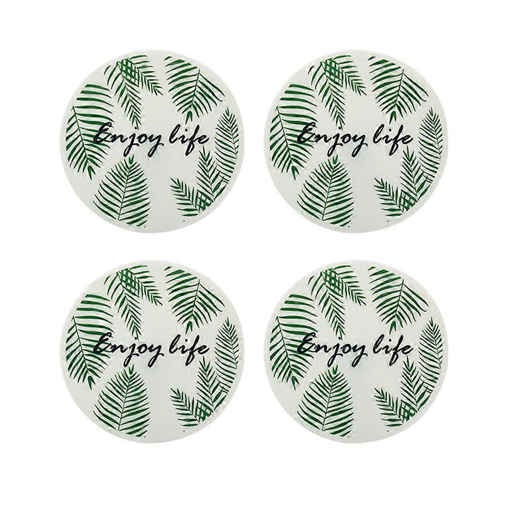 Silicone Insulated Pad Round Shape Anti-Skid Cup Mat for Home Use and Housewarming present 4Pcs