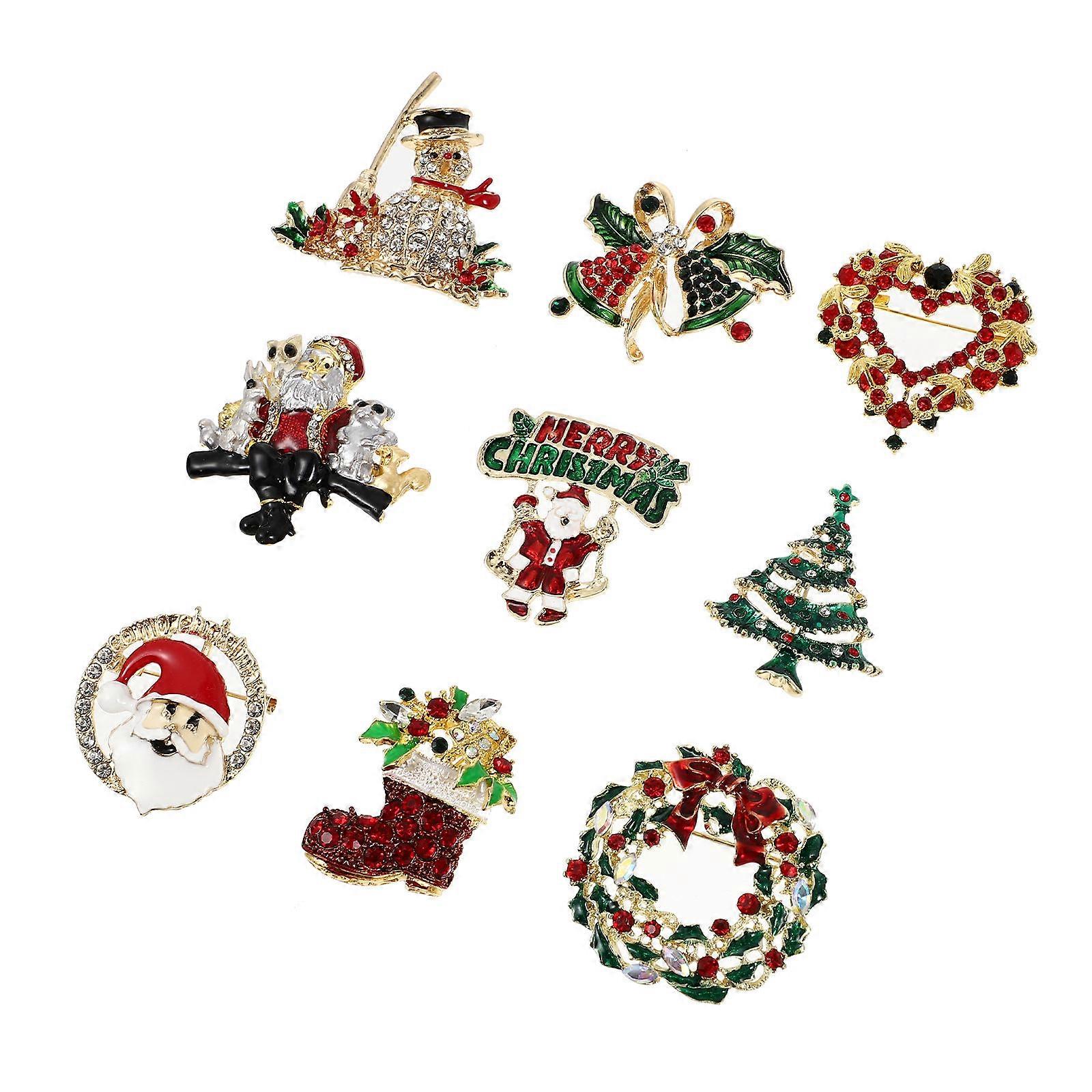 Elegant Apparel Pin Christmas Occasion Assorted Color 4X4CM 9Pcs