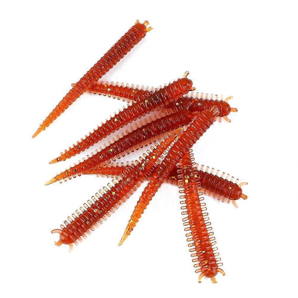 Live Bait, 11 × 7 × 1, 10 Pieces, Elastic Fishing Bait, Soft Earthworm Grub Bait with Fishy Smell Ref: 8623