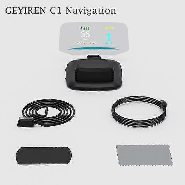 C1 OBD2 HUD Car Head-Up Display GPS Navigation Projector Digital Speed Gauge Overspeed Warning KMH MPH Plug and Play